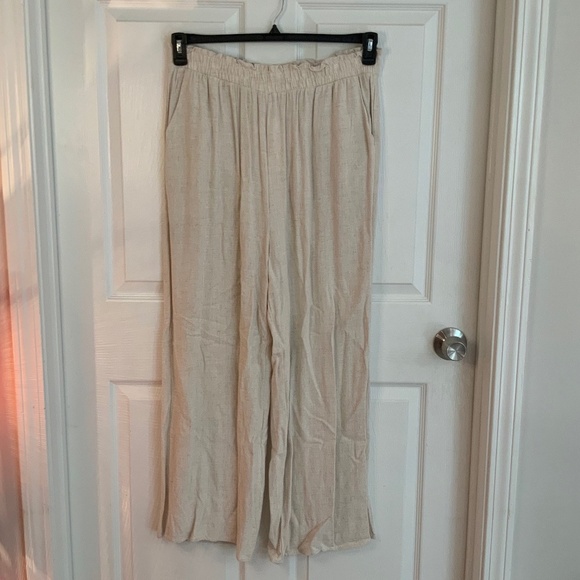 Ninexis 100% Linen Elastic Waist Pants Plus Size 1X - Picture 1 of 8